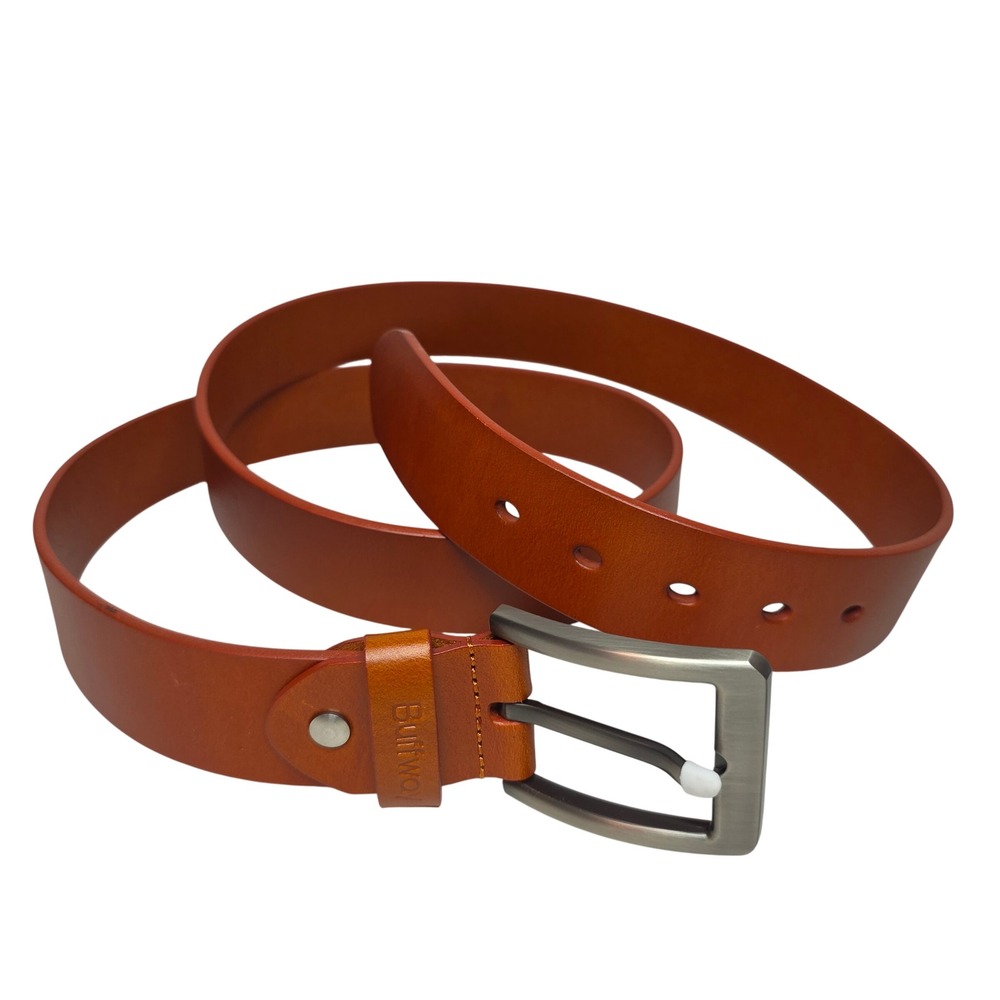 Buffway NWOT M's 52in LeatherBeltCognacBrown
Buckle‎ Casual Dress Jeans Sturdy